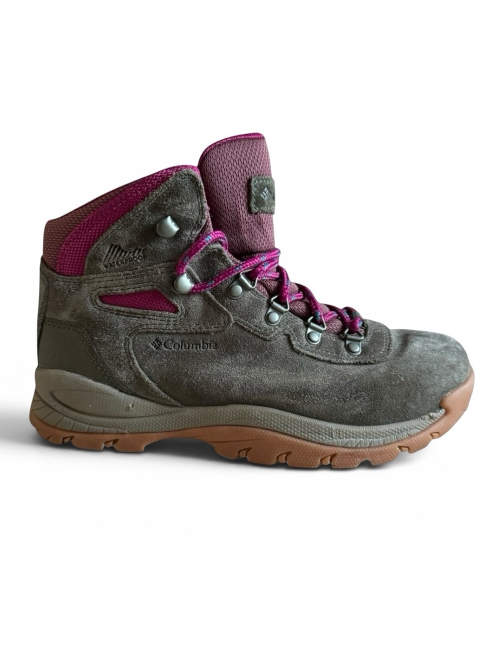 Columbia Waterproof Suede Winter Boots Hiking Trail Shoes Outdoor Gray Pink 8